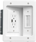 in-Wall Cable Management Kit, Dual Outlet Cable Hider with TypeC/USB Power Port (Unwired), Cutting Template, Perfect for Wall Mounted TVs by PRLF