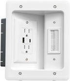 in-Wall Cable Management Kit, Dual Outlet Cable Hider with TypeC/USB Power Port (Unwired), Cutting Template, Perfect for Wall Mounted TVs by PRLF