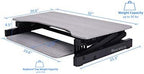 Rocelco 32" Height Adjustable Standing Desk Converter with Anti Fatigue Mat Bundle - Slide Out Retractable Keyboard Tray - Sit Stand Up Dual Monitor Riser - Computer Workstation - Gray (R ADRG-MAFM) - Image 3