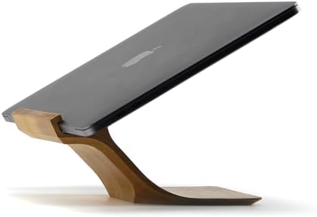 XDK Wood Laptop Stand for Desk, Ergonomic Height Riser for Notebook Computer up to 15 Inches, Wooden Holder for MacBook/Aluminum Laptops - Image 4