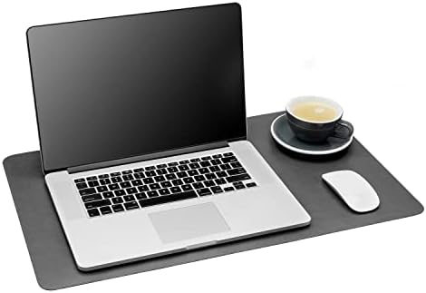Gallaway Leather Desk Mat,Desk Writing Pad - Office Desk Pad, Medium 24" x 14" Gray, Desk Mats on Top of Desks, Gift Ready Elegant Computer Desk Mat Desk Cover Desk Pad Protector PU Leather by GallawayLeather