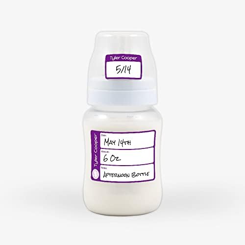 Name Bubbles - Reusable Baby Bottle Labels for Daycare (20 Labels) - Kids Washable Name Tags for Bottles, Sippy Cups, & Snack Containers, Waterproof, Baby Name Stickers, Write-On (Baseball) - Image 2