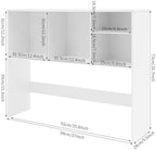 Desk Organizer Desk Shelf Desktop Hutch Desktop Shelf Countertop Hutch Countertop Bookshelf for Home Office Dorm Wood (37x9.5x28.7in) - Image 3