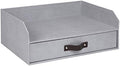 Bigso Box of Sweden Walter Letter Tray for A4 or Letter Size Documents - Paper Tray Organizer for Desk with Storage Drawer and Stable Rubber Feet - 13.1in x 10in x 5.2in - Ash by Bigso