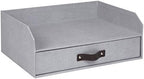 Bigso Box of Sweden Walter Letter Tray for A4 or Letter Size Documents - Paper Tray Organizer for Desk with Storage Drawer and Stable Rubber Feet - 13.1in x 10in x 5.2in - Ash by Bigso