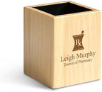 Executive Gift Shoppe | Maple Wood Pharmacist Theme Personalized Pen and Pencil Cup - Image 2