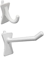 PegPro® J & 2" Hooks Kit for Standard “Wood Fiber” pegboard – Durable Plastic Pegboard Hooks - for Garage, Kitchen, Craft Room, and More (J & 2" Hook - 50 Pack, White) by PegPro%C2%AE