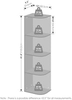 Furinno Reed Corner Shelf, 4-Tier Corner Bookshelf, Book Shelf, Corner Shelves, Storage Rack, for Organization and Storage, Home Office, Living Room, White - Image 2