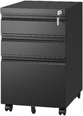 Letaya 3 Drawer Mobile File Cabinet with Lock,Under Desk Metal Filing Cabinets for Home Office Organizer Letters/Legal/A4((Fully Assembled-Black) by LetayaMetalCabinets
