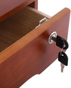 Desk Organizer with Drawer, Wooden Desktop Storage Box with Lockable Office Supplies Drawer Organizer Tabletop Storage Multifunctional Desktop Storage Box for Office Study Dresser（Walnut Color） - Image 3