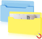 Feifeiya 2 Pcs Magnetic Pocket File Folder Fridge, Horizontal, Yellow Blue by Feifeiya