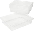 Storex Flat Storage Tray, Letter Size, 10 x 13 x 3 Inches, Unbreakable Clear, 5-Pack - Image 2
