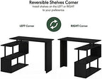 Furinno Moore L-Shape Computer Desk with 3-Tier Shelves, Americano - Image 4