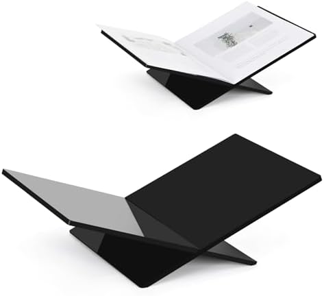 PUERSI Acrylic Book Stands for Display, 15.8 x 9.5 x 4.3 in Open Bookstand by PUERSI