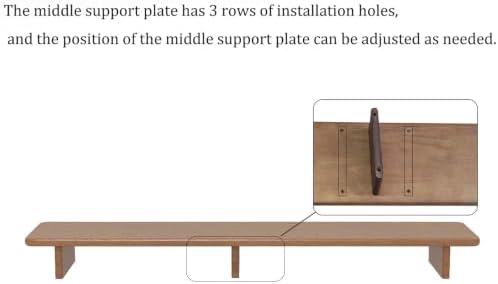 Solid Wood Dual Monitor Stand Riser Walnut Monitor Riser for Desk Wooden Desk Shelf Ergonomic Monitor Stand for Home Office - Image 2