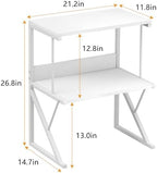 aboxoo Printer Stand for Desk to Save Space, Metal+Wood for Home Office - Image 3