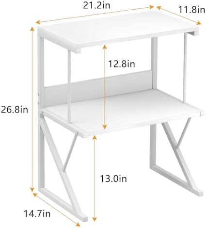 aboxoo Printer Stand for Desk to Save Space, Metal+Wood for Home Office - Image 3