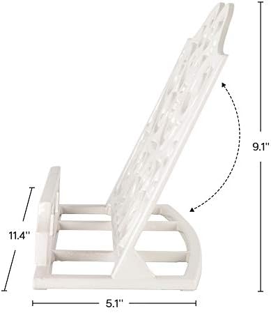 JOGREFUL Cast Iron Cookbook Stand, Kitchen Recipe Holder Scrollwork White - Image 4