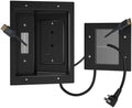 FORGING MOUNT in-Wall Cable Management Kit with Recessed Power Outlet Box,Cord Hider for Wall Mounted TV,Brush Plate,9.3ft Cord,–Easy,Safe Management for Organized TV and Home Theater Setups-Black by FORGINGMOUNT