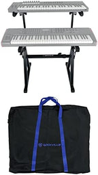 Rockville Z55 Z-Style 2-Tier Keyboard Stand, Adjustable Height and Width by Rockville