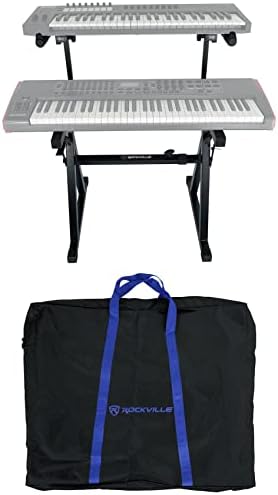 Rockville Z55 Z-Style 2-Tier Keyboard Stand, Adjustable Height and Width by Rockville