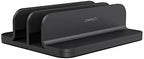 JOKItech Dual Aluminum Vertical Laptop Stand Organizer, Sturdy Notebook Computer Holder Stand Compatible with New Liquid Retina XDR Apple MacBook Air/Pro/Neo, Mac mini & iPad Pro - Black by Jokitech