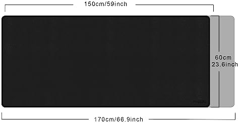 Mydours Extra Large 59" x 24" PU Leather Desk Pad,Gaming Mouse Pad, Black - Image 3