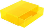 Gelite Acrylic Desk Organizer with Drawer for Makeup Vanity Stackable Desktop Storage Box for Office Supplies, 13.8 x 9.8 x 3.9’’, Neon Yellow by Gelite