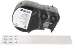 Brady Self-Laminating Vinyl Pre-Sized Labels for Label Printer BMP51/BMP53/M511-40 Self Adhesive Printer Labels - Black on White, Transparent (38,10 mm (W) x 152,40 mm (H)) - M5-34-427 by BradyCorp