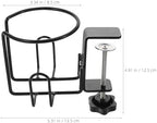 Kichvoe Clip On Cup Holder for Desk - 2-in-1 Anti-Spill Bottle Stand Cups Under Desk Headphone Hanger, Clamp On Table Rack for Camping Office Gaming Accessories - Image 5