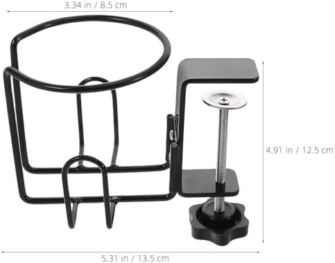 Kichvoe Clip On Cup Holder for Desk - 2-in-1 Anti-Spill Bottle Stand Cups Under Desk Headphone Hanger, Clamp On Table Rack for Camping Office Gaming Accessories - Image 5