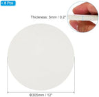 PATIKIL 12" Diameter Felt Furniture Pads, 8 Pack 1/5" Thick Lamp Base Felt Round Soft Adhesive Non-Slip Anti-Scratch Backed Felt Floor Protector for Lamp Furniture DIY Craft, White - Image 2