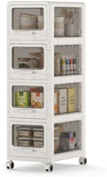 Giantex 4-Tier Rolling Storage Cart, Utility Cart with 4 Drawers & Lockable Wheels for School Art Craft Supplies, Plastic Organizer and Storage for Kitchen, Bedroom and Home Office by Giantex