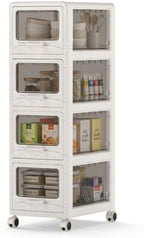 Giantex 4-Tier Rolling Storage Cart, Utility Cart with 4 Drawers & Lockable Wheels for School Art Craft Supplies, Plastic Organizer and Storage for Kitchen, Bedroom and Home Office by Giantex
