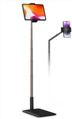 Viozon Tablet Floor Stand-Flexible Long Arm Tablet&Phone Holder,360° Angle Adjustable,Aluminum Alloy,Bedside,Sofaside,Desk,Compatible with 3.5-11 inches iPad,Kindle, iPhone 16 15 Plus/Pro Max -Black by viozon