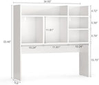 Desk Hutch with 6 Shelves, Desktop Organizer Shelf for Office Dorm, White - Image 2
