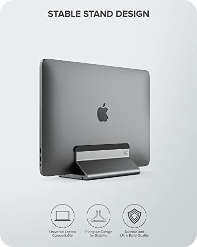 ALOGIC Bolt Adjustable Laptop Vertical Stand Crafted with Superior Aluminium & Silicon Pads, Interchangeable Width Size, Compatible with Latest laptops- MacBook, Surface, Chromebook, and Others - Image 5