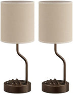 Fenmzee Bedside Lamps for Bedroom Set - 18" Beige Table Lamp for Nightstand - Image 7