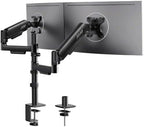 ErGear Dual Monitor Stand, Stacked Monitor Mount for 13-33″ Screens, Up to 19.8 lbs/Arm, Enhanced Stability with Integrated C-Clamp, Upgraded Cable Management, VESA 75x75/100x100mm, Home Office Gaming by ErGear