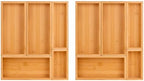 bamboo drawer organizer Set,expandable drawer dividers,wooden storage organizers,drawer organizers for kitchen, bathroom,flatware,Tea Bag Organizer (2 X 5PCS Natural) by Teicui