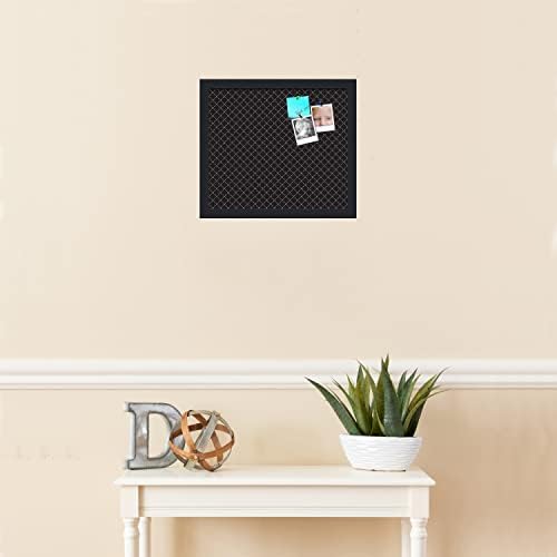 PinPix 15x13 inch Cork Bulletin Board. This Decorative Framed Pin Board Comes with Diamond Pattern in Black Design and Satin Black. Ideal for Home, Office Decor or School (PinPix-120) - Image 3