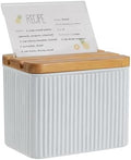 Vertical Stripe Embossed Recipe Box with 4x6 Cards & Dividers by Unknown