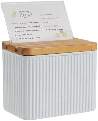Vertical Stripe Embossed Recipe Box with 4x6 Cards & Dividers by Unknown