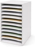 11-Slot Mail Organizer, Vertical File Sorter for Desk (White) by Home
