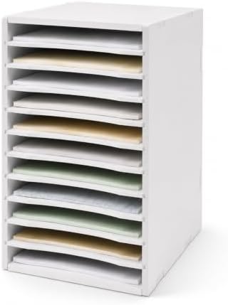 11-Slot Mail Organizer, Vertical File Sorter for Desk (White) by Home