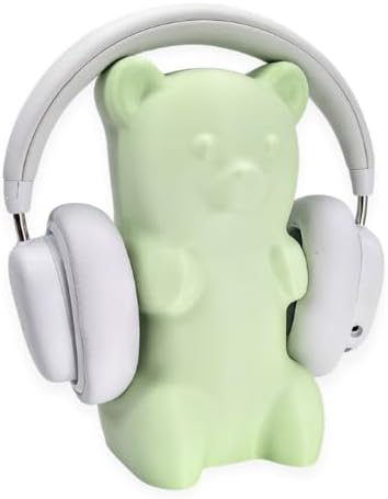 Gummy Bear Headphone Stand Hanger - Cute Headset Holder - Kawaii Desk Accessories - Compatible with Most Headphones (Pastel Green) by BeamTeam3D
