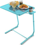 HUANUO Adjustable TV Tray Table with 6 Height & 3 Tilt Adjustments, Azure by HUANUO