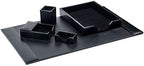 DACASSO Black Bonded Leather 5-Piece Desk Set by Dacasso