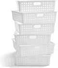 Geetery 6 Pack Classroom Storage Baskets with Handle,White by Geetery
