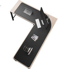 Chihein PU Leather L-Shaped Desk Mat 61" x 80.7" x 23.6" Black by Chihein